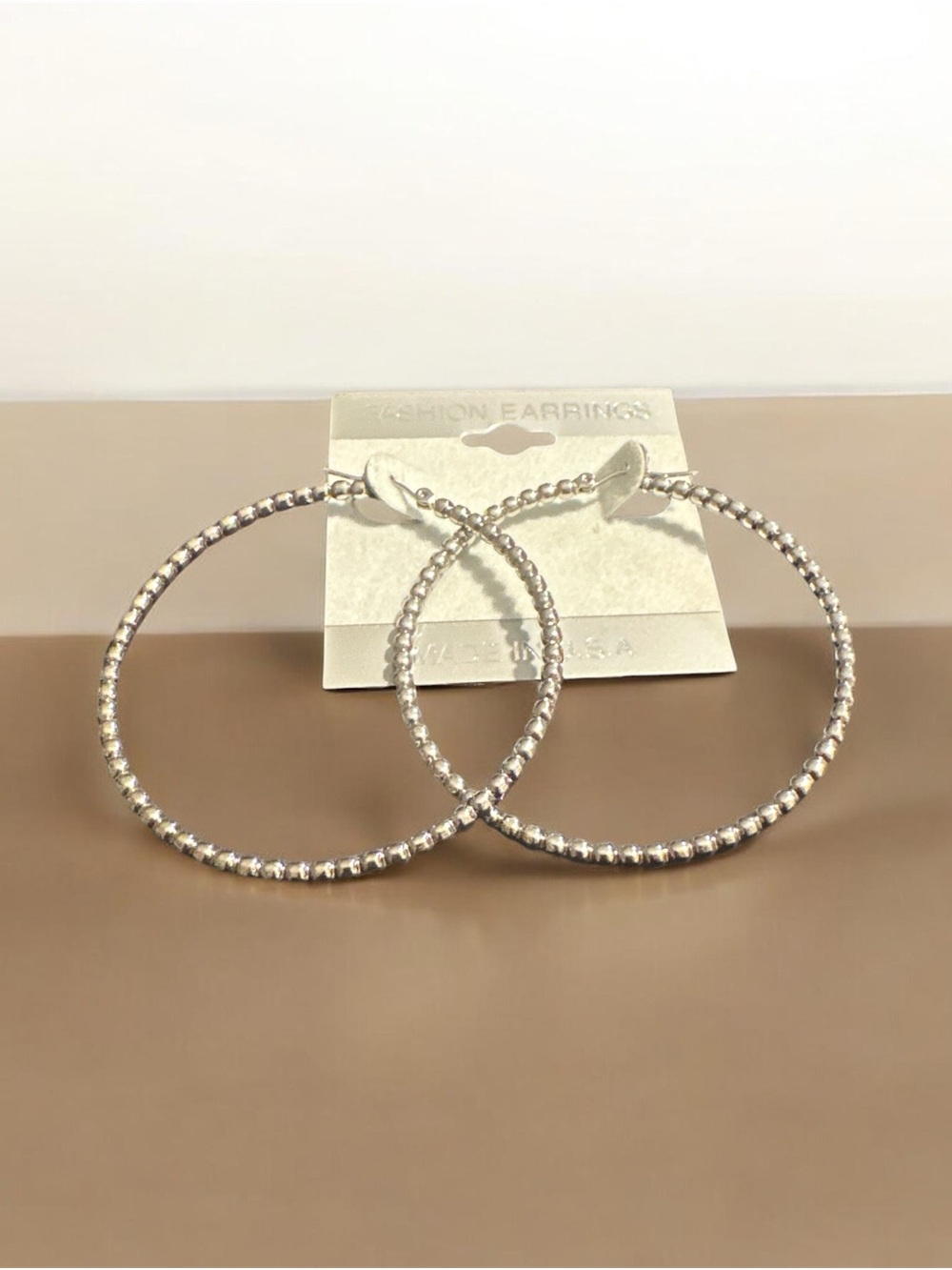 Silver Beaded Hoop Earrings - Elegant Women's Fashion Jewelry
351 - Picture 1 of 1